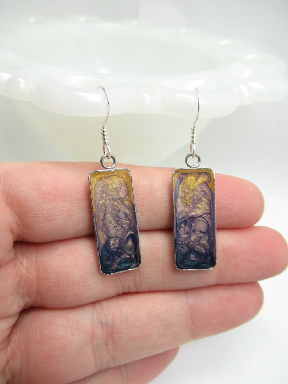 Pebeo rectangle earrings